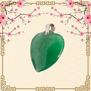 Green Heart Jade Pendant - Elegant